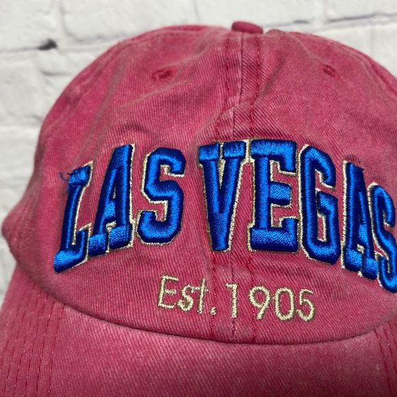 Las Vegas Hat Cap Women Strap Back Pink Robin Ruth Cotton Embroidered Chic Cute - Picture 6 of 8